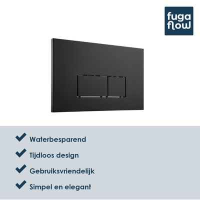 FugaFlow Elvas Bedieningsplaat - dualflush - frontbediening - voor Geberit UP320 - Inbouwreservoir - metaal - rond - mat zwart
