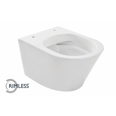 Wiesbaden Vesta Junior hangtoilet – compact – spoelrandloos – 35,5 x 47 cm – glans wit
