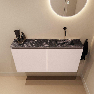 MONDIAZ TURE-DLUX 100cm toiletmeubel Rosee. EDEN wastafel Lava positie rechts. Zonder kraangat.