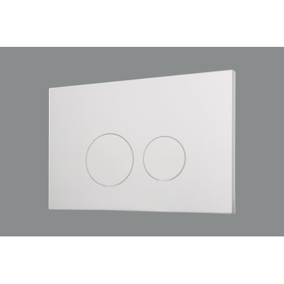 QeramiQ Push Plaque de déclenchement - synthétique - Blanc brillant - avec boutons ronds pour réservoir UP320 de Geberit - DESTOCKAGE