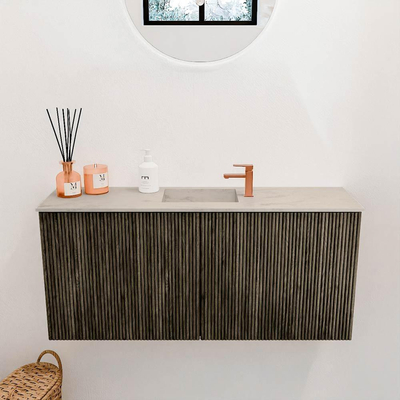 Mondiaz JOYA-DLUX 90cm toiletmeubel - kleur Shadow - Wastafel FAYE positie Midden 1 kraangat kleur Opalo.