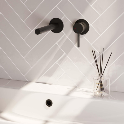 Brauer Black Edition Mitigeur lavabo encastrable économiseur d'énergie Noir mat