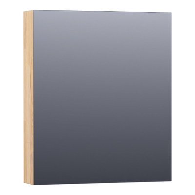 Saniclass Plain Spiegelkast - 60x70x15cm - 1 rechtsdraaiende spiegeldeur - hout - grey oak