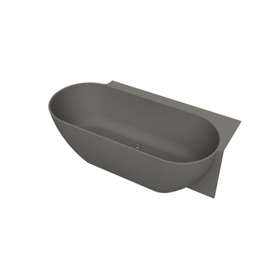 Arcqua Havana Baignoire îlot demi-encastrée - 170x80cm - droite - quartz gris mat