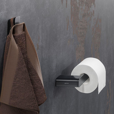 Geesa Shift Porte-papier toilette sans couvercle 20.2x3x7.7cm noir métal noir brossé