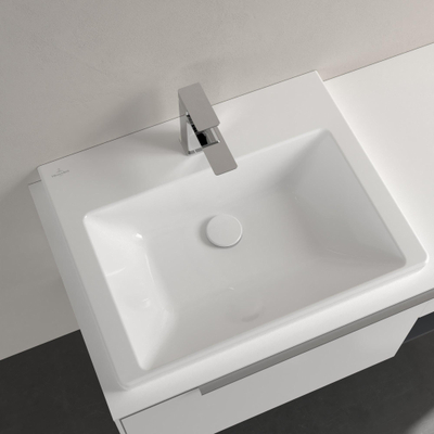Villeroy & boch subway 3.0 lavabo de meuble 60x47x16.5cm rectangle à fond plat 1 trou pour robinet sans trou de trop-plein blanc alpin gloss ceramic+
