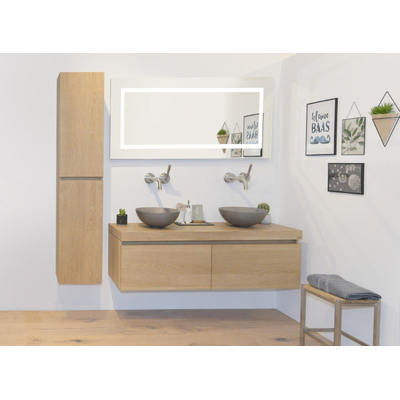 Looox Wood collection Armoire haute 2 portes push open - softclose 170x40x30cm chêne - vieux gris