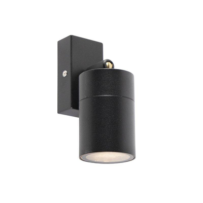 QAZQA Solo Wandlamp set - 1 lamp - 6cm - inclusief dimbare led lamp - IP44 - Cilinder - Zwart