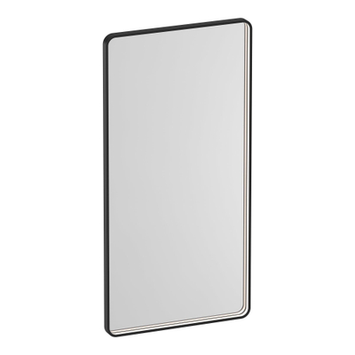 BRAUER Sapphire miroir 120 rectangulaire arrondi cadre noir mat avec éclairage LED direct avec fonction de variation et de couleur et télécommande