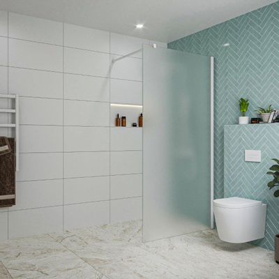 Fortifura Galeria Douche à l'italienne - 100x200cm - verre satiné - Blanc mat