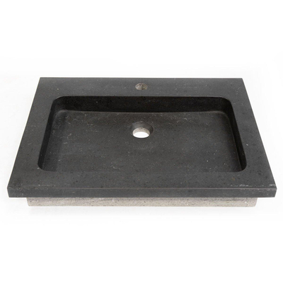 Saniclass Noche Lavabo pour meuble 61x46x9cm 1 vasque 1 trou de robinet pierre naturelle foncé