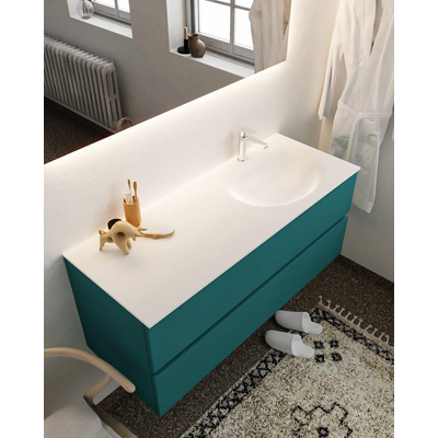 Mondiaz VICA ensemble de meuble de salle de bain - 120cm - meuble sous-vasque smag - 2 tiroirs - lavabo moon droite - 1 trou de robinet - version XL 60cm de haut