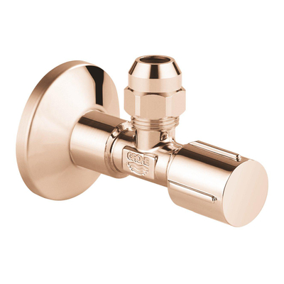 GROHE hoekstopkraan knel met teflon dichtingsring 1/2x3/8 m. metalen greep warm sunset