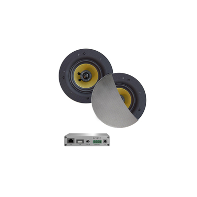 Aquasound WiFi Audio wifi-audiosysteem - (airplay - dlna) - 30 watt - incl rumba speakers mat chroom (116 mm) - . 230v/12v - lan / wlan