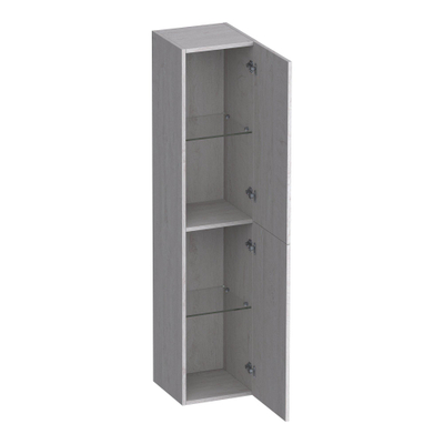 BRAUER Trust Armoire colonne - 160x35x35cm - sans manettes à poser avec 2 portes à ouverture gauche ou droite Forest Seashell