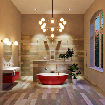 MONDIAZ FLOAT Baignoire îlot - 170x80cm - Fire/talc