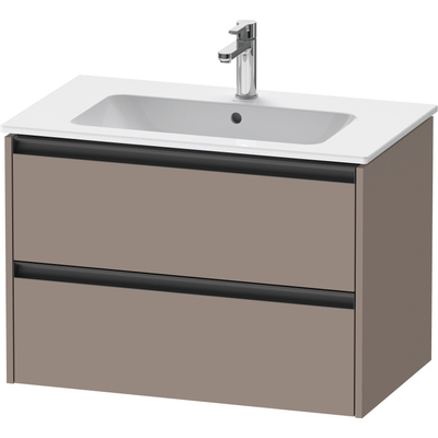 Duravit Ketho 2 meuble sous-lavabo avec 2 tiroirs 81x48x55cm avec poignées anthracite basalt mat