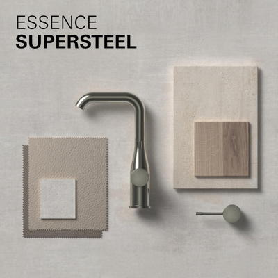 GROHE Essence new Mitigeur de lavabo Sur pied - bec 11,6cm - taille S - SuperSteel