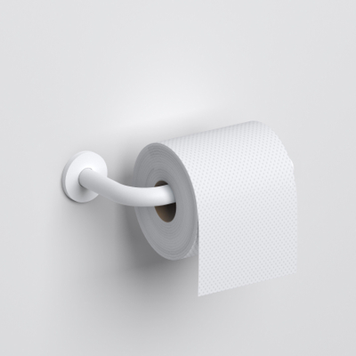 Clou Kaldur porte-rouleau de papier toilette forme L sans clapet blanc mat