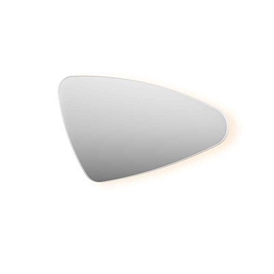 INK SP22 Miroir - 120x4x70cm - organique - dans un cadre en acier - droite aluminium blanc mat