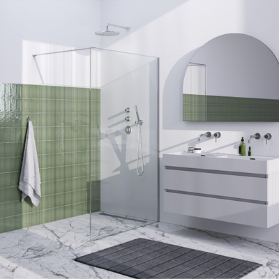 Brauer Season Douche à l'italienne - 120x200cm - verre clair avec cadre - Chrome