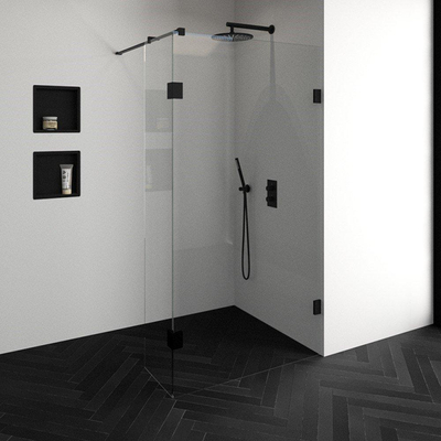 BRAUER Créer Douche à l'italienne - 110x200cm - sans profil - 40cm - paroi latérale - anti-calcaire - verre de sécurité 8mm - anthracite mat