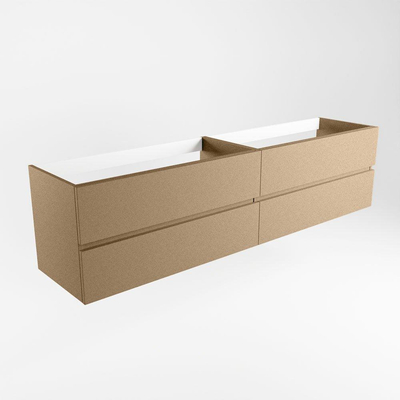 Mondiaz VICA Meuble sous vasque - 200x45x50cm - 4 tiroirs - softclose - 1 découpe gauche - Oro