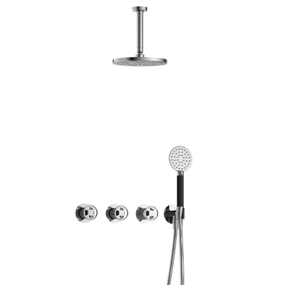 Hotbath Cobber @Work Regendoucheset - inbouw - 15cm plafondarm - 20cm ronde hoofddouche - 3 standen handdouche - chroom