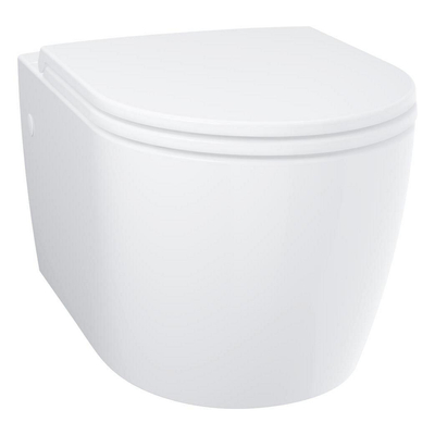 GROHE Start Round Ceramic WC suspendu – sans bride – 36,8 x 54 cm – avec abattant softclose – blanc brillant