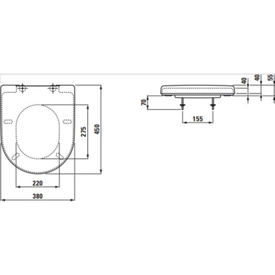 Laufen Pro abattant de WC 45x38x5.5cm avec couvercle avec mécanisme de frein de chute système amovible duroplast blanc