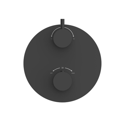 Wiesbaden Caral élément de finition rond thermostat encastré 2 voies mat noir