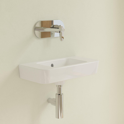 Villeroy & Boch O.novo fontein - 50x25cm - zonder kraangat - met overloop CeramicPlus - White Alpine (glans wit)