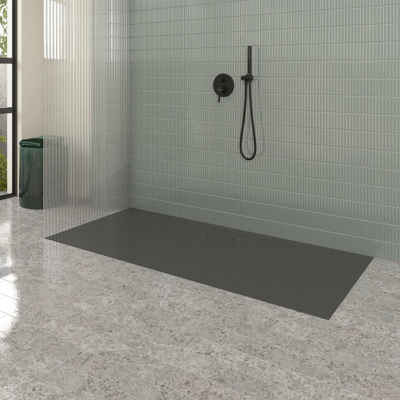 Villeroy & Boch Ecora douchebak - 180x80x3.5cm - afvoer lange zijde - anthracite (antraciet)