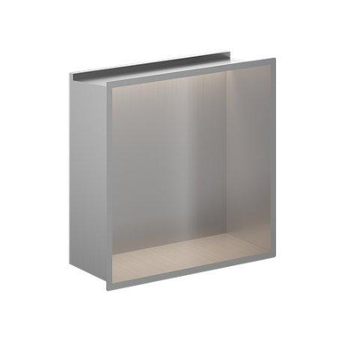 Crosswater Niche de douche - 30,5x30,5cm - bande lumineuse LED - inox brossé