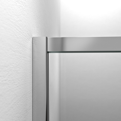 Sealskin Contour Porte pivotante avec paroi latérale - 900x900 mm - verre de sécurité clair 6 mm - avec revêtement Sealglas - argent brillant