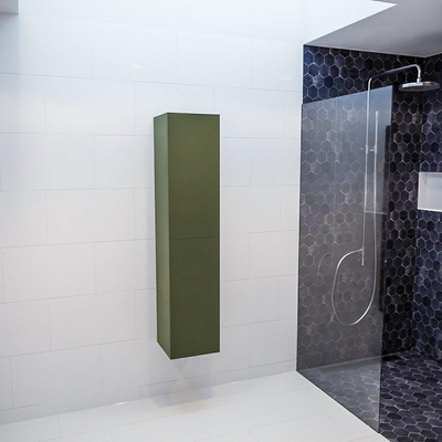 MONDIAZ BEAM Colonne de salle de bain suspendu 35x160x35cm avec 2 portes Army