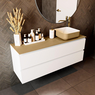 Mondiaz TOP 23 Topblad - 130x23.5x0.9cm - geschikt voor afdekplaat - Solid surface - Oro