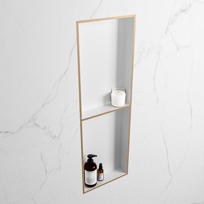MONDIAZ EASY Nis - 149.5x29.5cm - geschikt voor in- of opbouw - 2 vakken - kleur Oro | Talc