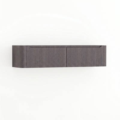 H&R badmeubelen Juice Wastafelonderkast - 180x45x40cm - afgeronde hoeken - 2 lades - geïntegreerde greep - wenge