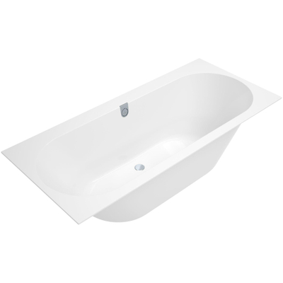 Villeroy & Boch Oberon 2.0 kunststof duobad quaryl rechthoekig - 180x80x47cm - inclusief poten en afvoer /overloopcombinatie - Stone White (mat wit)