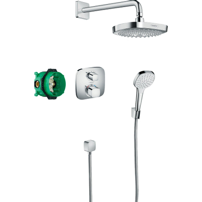 Hansgrohe Croma select e showerset compleet met ecostat e thermostaat chroom