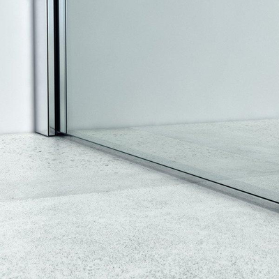 Wiesbaden Slim inloopdouche 120x200cm 8mm nano glas gedeeltelijk mat rookglas chroom