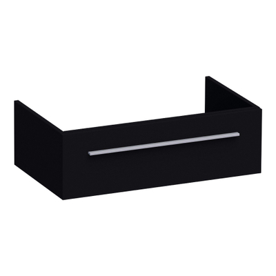 BRAUER Sharp Wastafelonderkast - 80x46x25cm - 1 softclose lade - zonder greep - 1 sifonuitsparing - MDF - mat zwart