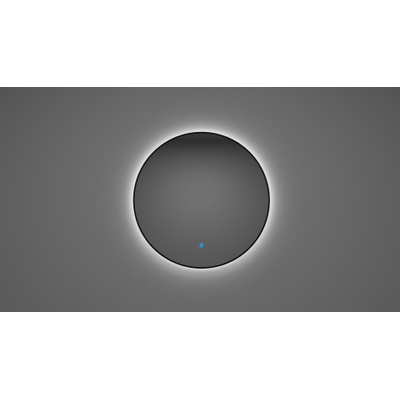 Wiesbaden Novi ronde spiegel met LED, dimbaar 60 cm mat zwart