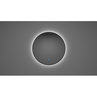 Wiesbaden Novi spiegel rond met LED, dimbaar 100 cm mat zwart