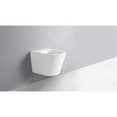 QeramiQ Dely Ensemble WC - réservoir encastré Qeramiq Flush - abattant slim - plaque de commande beige en plastique - boutons ronds - blanc brillant