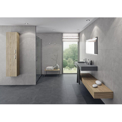 ÉCHANTILLON Terravito Velaro carreau mural et de sol - 60x60cm - 9mm - Carré - rectifié - Aspect béton - Anthracite mat