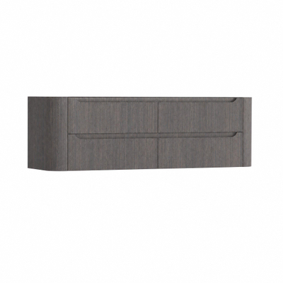 H&R Badmeubelen Juice Wastafelonderkast - 140x45x50cm - afgeronde hoeken - 4 lades - geïntegreerde greep - Wenge