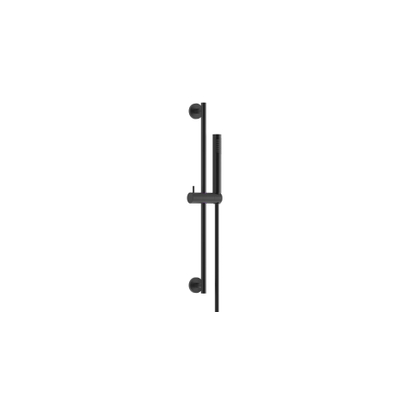 Go By Van Marcke Nero Ensemble barre de douche - 70cm - douchette bâton - 1 jet - anti-calcaire - flexible de douche 150cm - noir mat