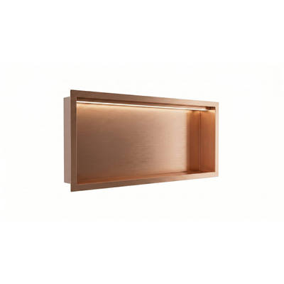 Fortifura Galeria Niche encastrée - 30x60x7cm - éclairage LED - cuivre brossé